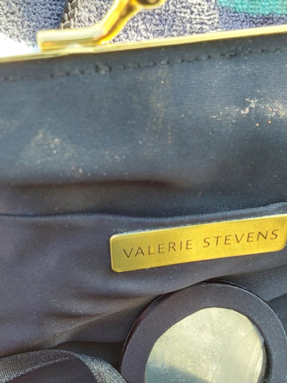 Vintage Valerie Stevens Evening Bag Black with Beautiful sequin flowers GORGEOUS - Picture 12 of 16